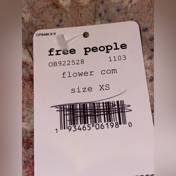 Free People All My Love Pink Multi Floral Print Wrap Slip Dress Sz XS NWT Boho - Picture 5 of 10